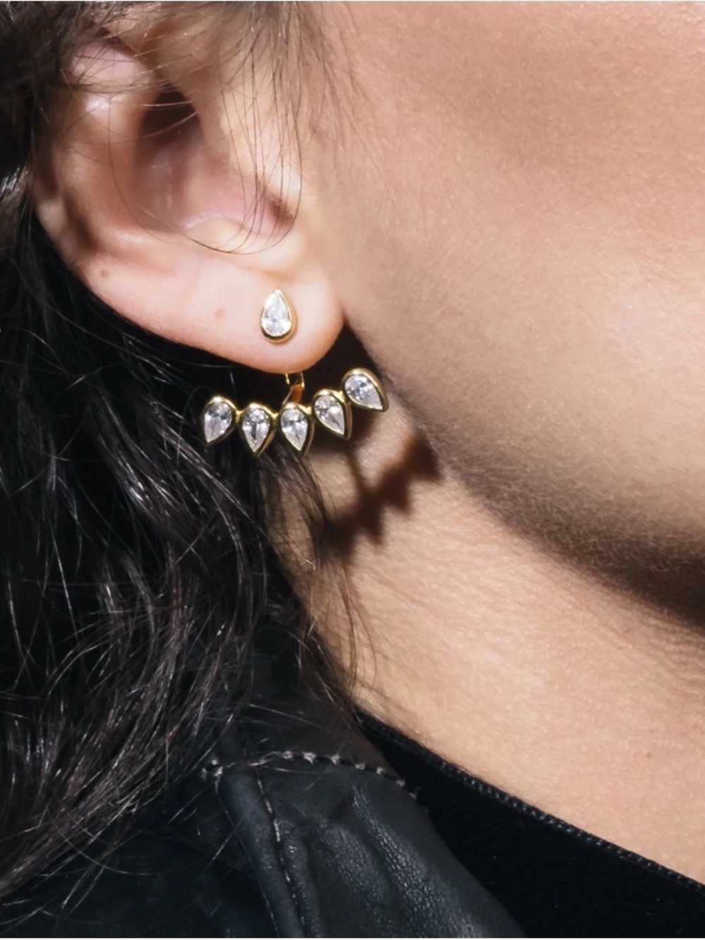 Gorjana Gold Crystal Ear Jacket Earrings